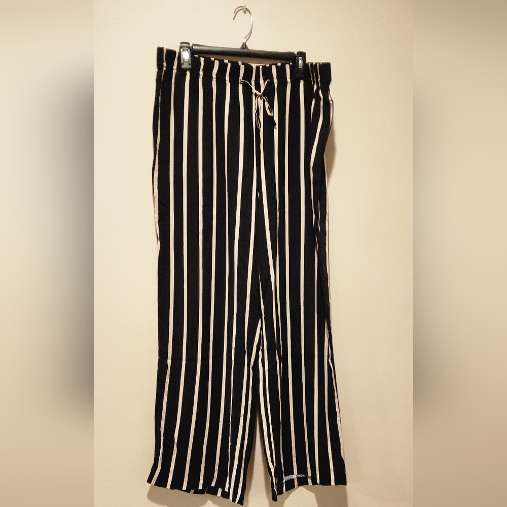 Black and White Striped Pants